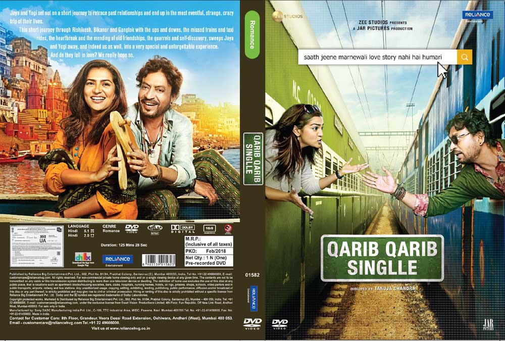 Qarib Qarib Singlle Hindi DVD - Irrfan Khan Latest Bollywood Film